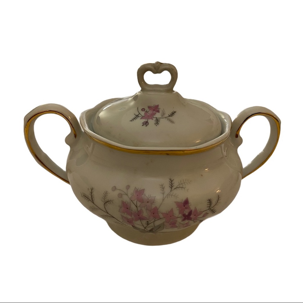 Vintage Favolina Floral Pattern Sugar Bowl